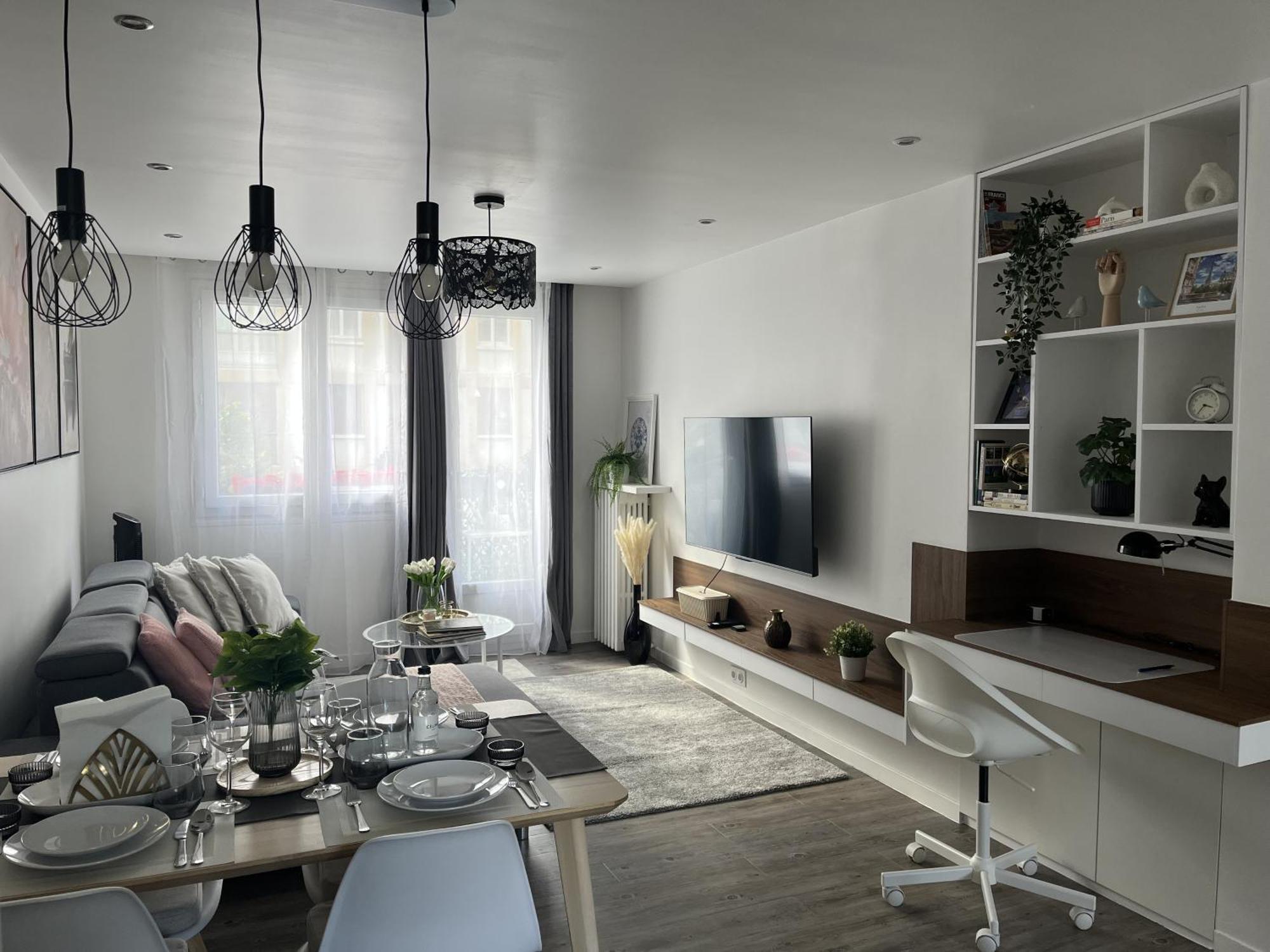 Entire 60M2 Apartment - Close To Paris - Parking - Kitchen - 2Min Rerb - Olympic'24 บรู์-ลา-แรน ภายนอก รูปภาพ